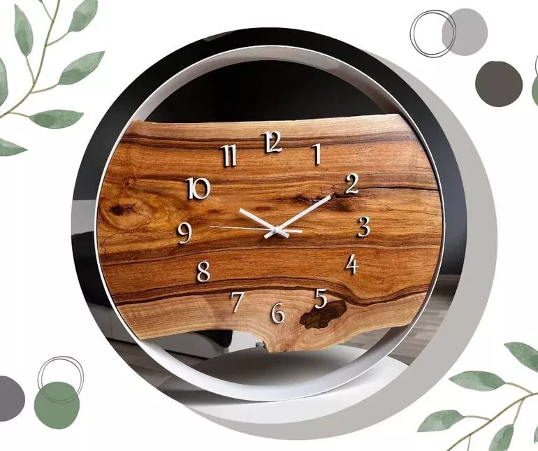 zegar z drewna ścienny